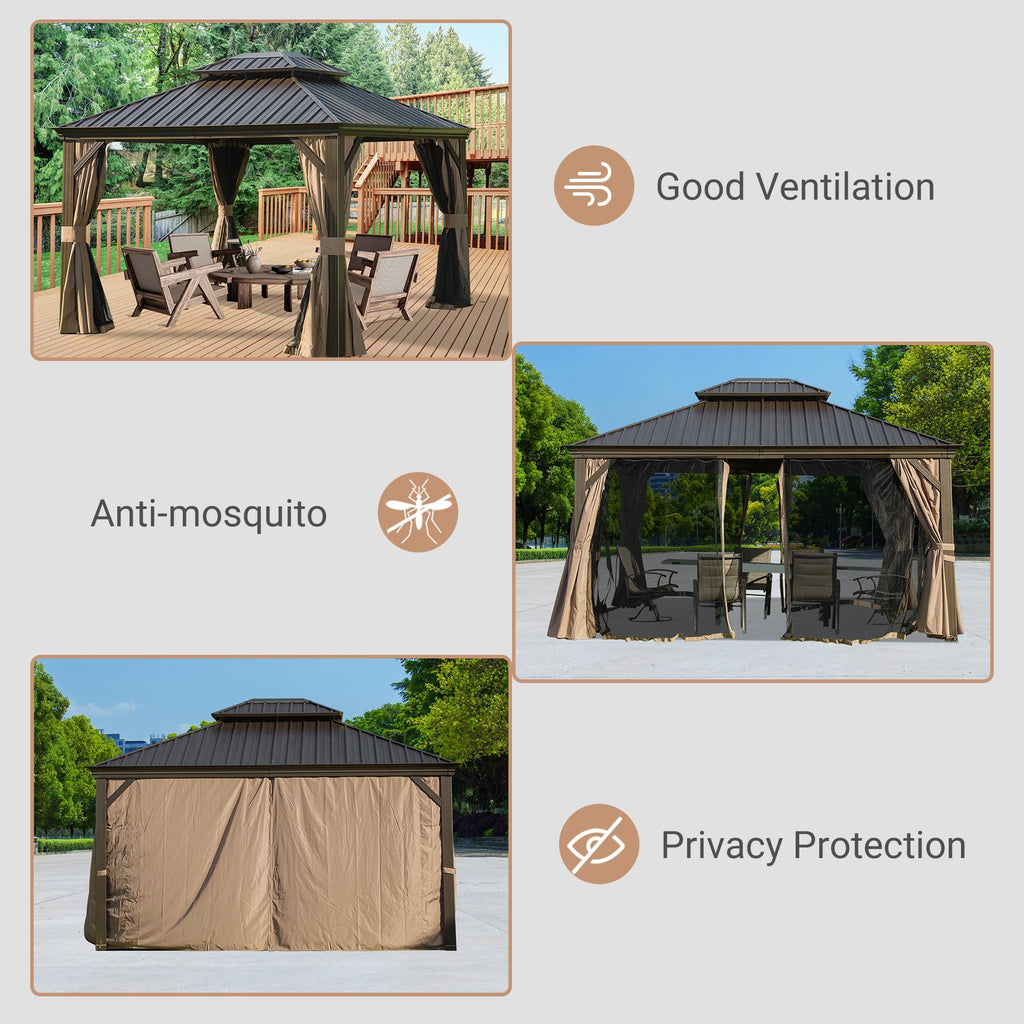 10' x 12' Hardtop Gazebo Permanent Metal Gazebo