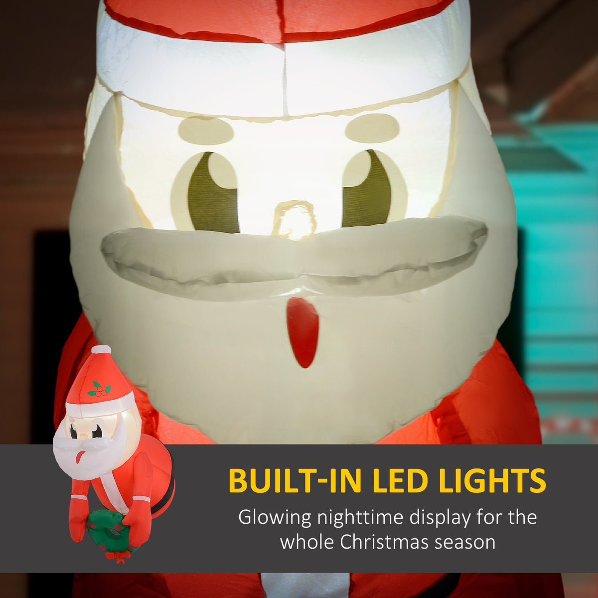 Outsunny 3.4' Christmas Inflatables Hanging Santa Claus