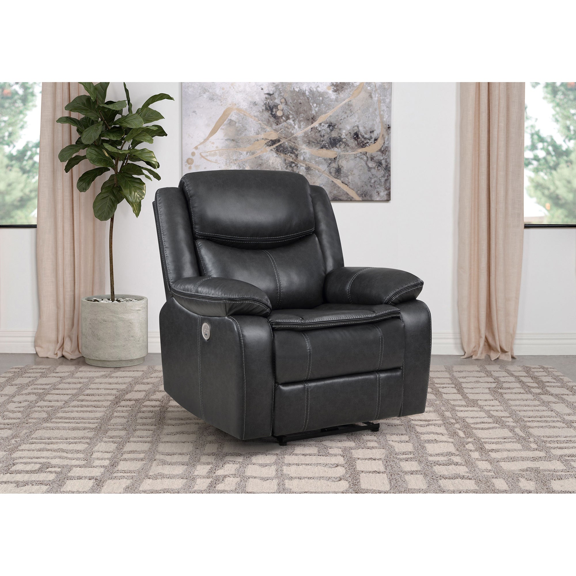 Salerno Dark Power Recliner