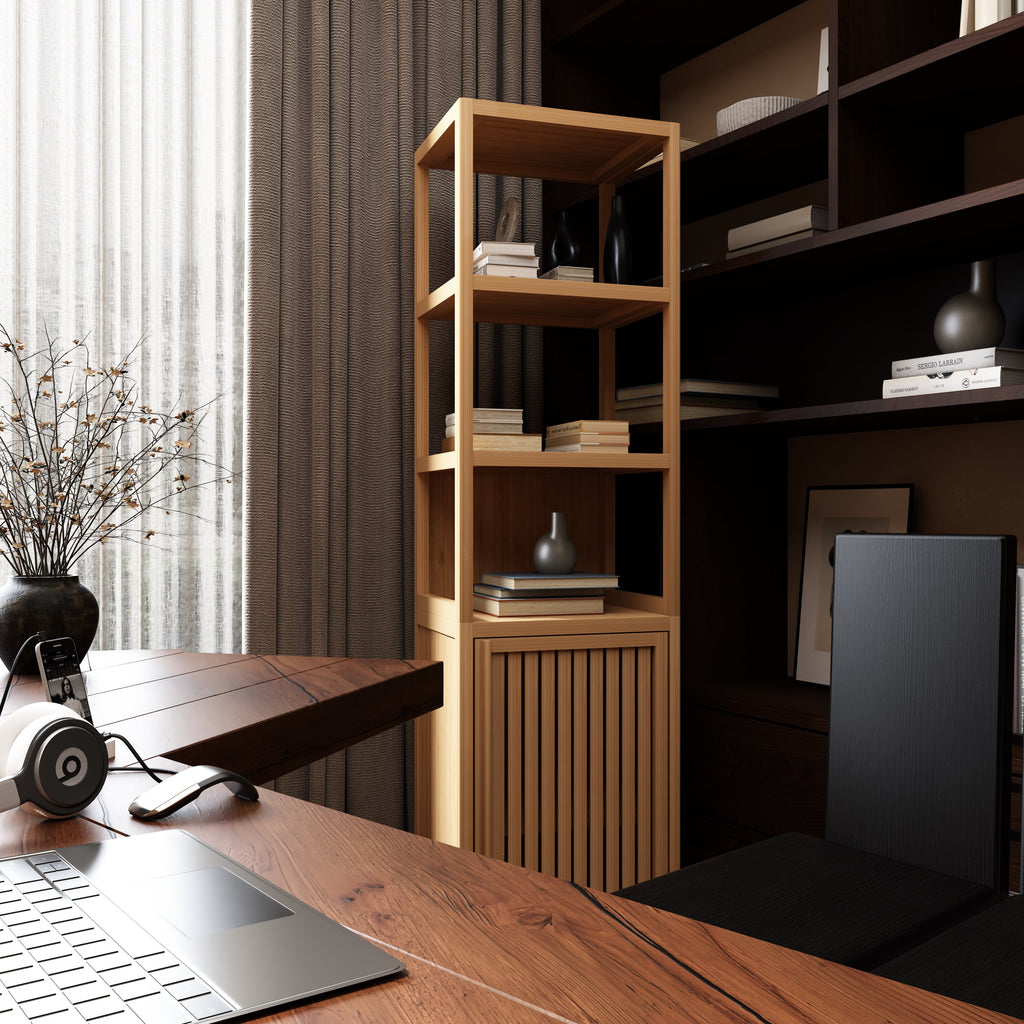 Storage Tall Slim Cabinet with Shutter Door