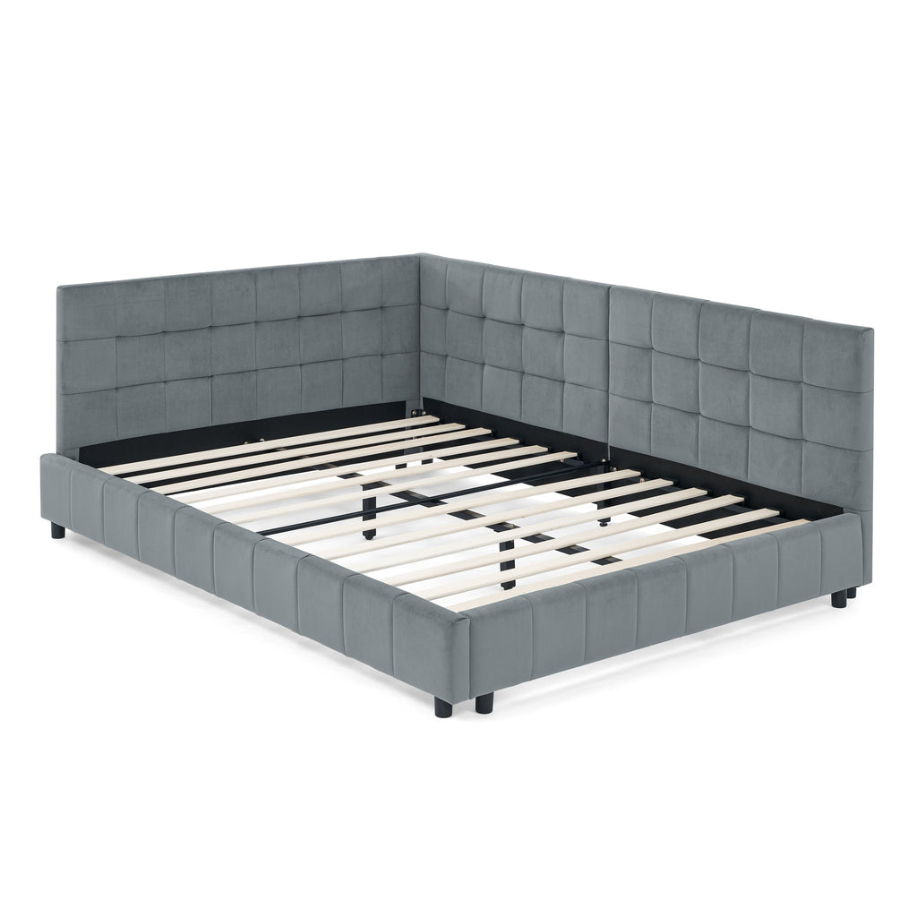 Full Size Upholstered Tufted Bed Frame