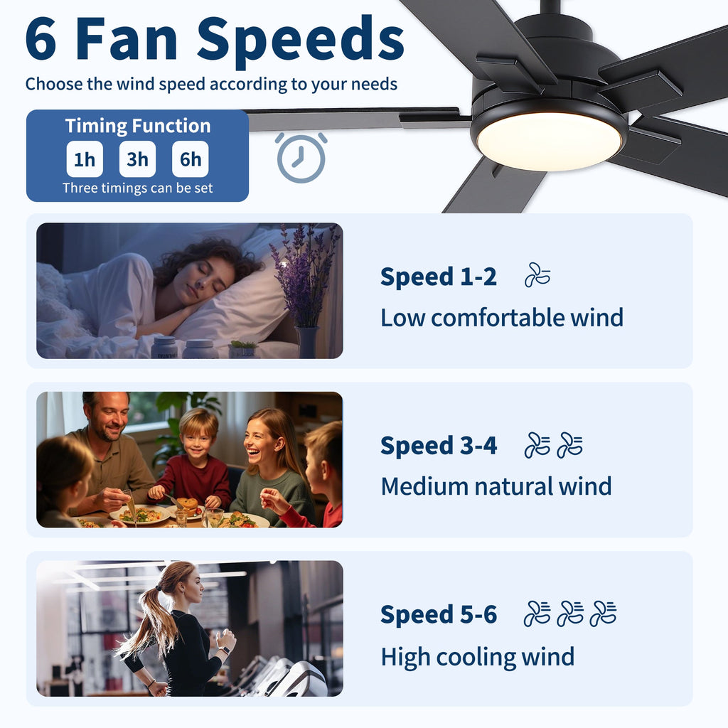 52" Matte Ceiling Fan with Light
