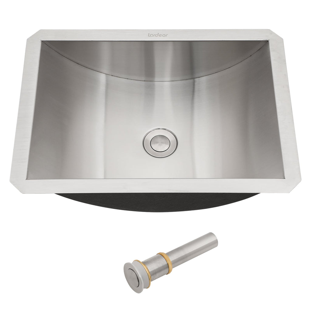 18"x13" Brushed Nickel Stainless Steel Undermount Bathroom Sink