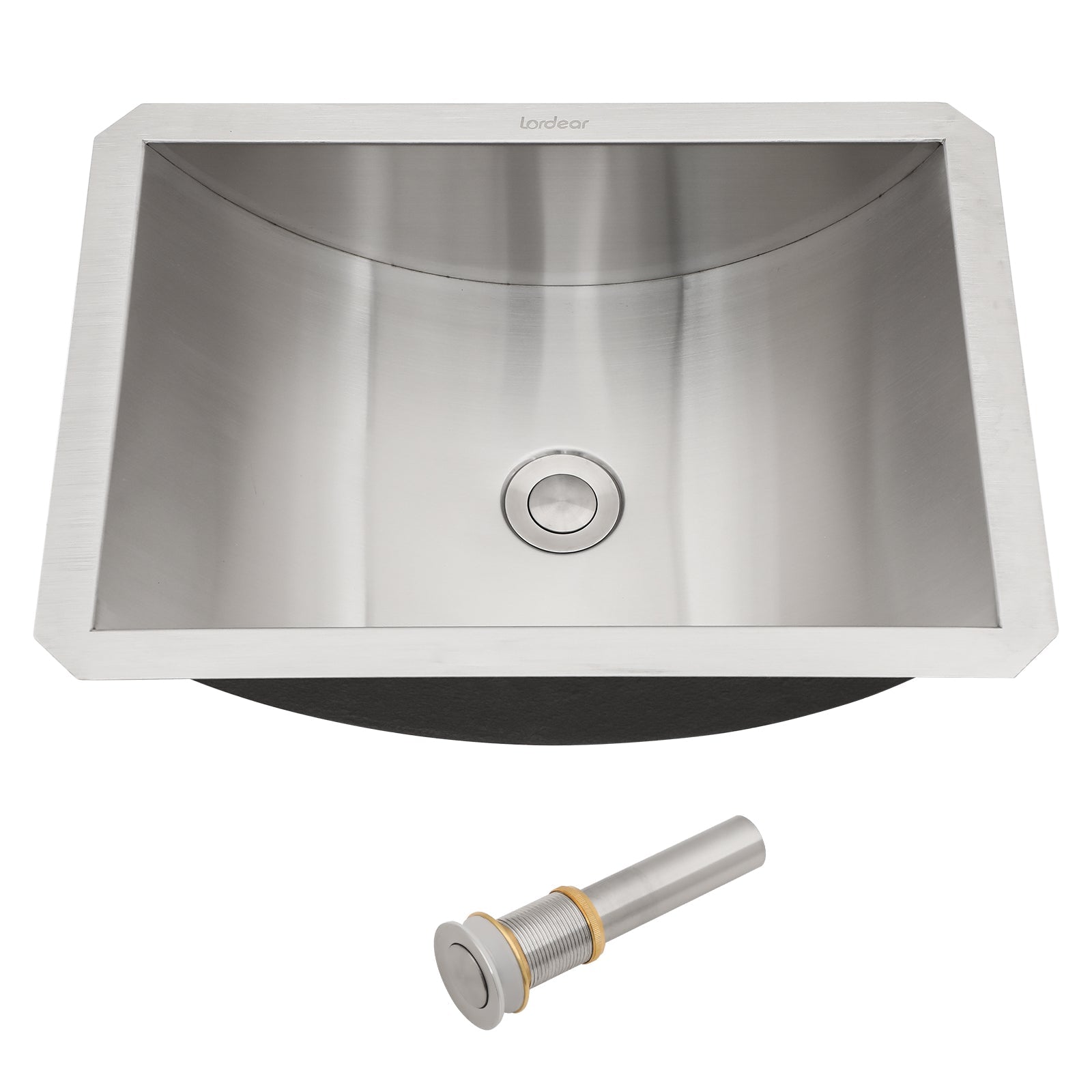 18"x13" Brushed Nickel Stainless Steel Undermount Bathroom Sink