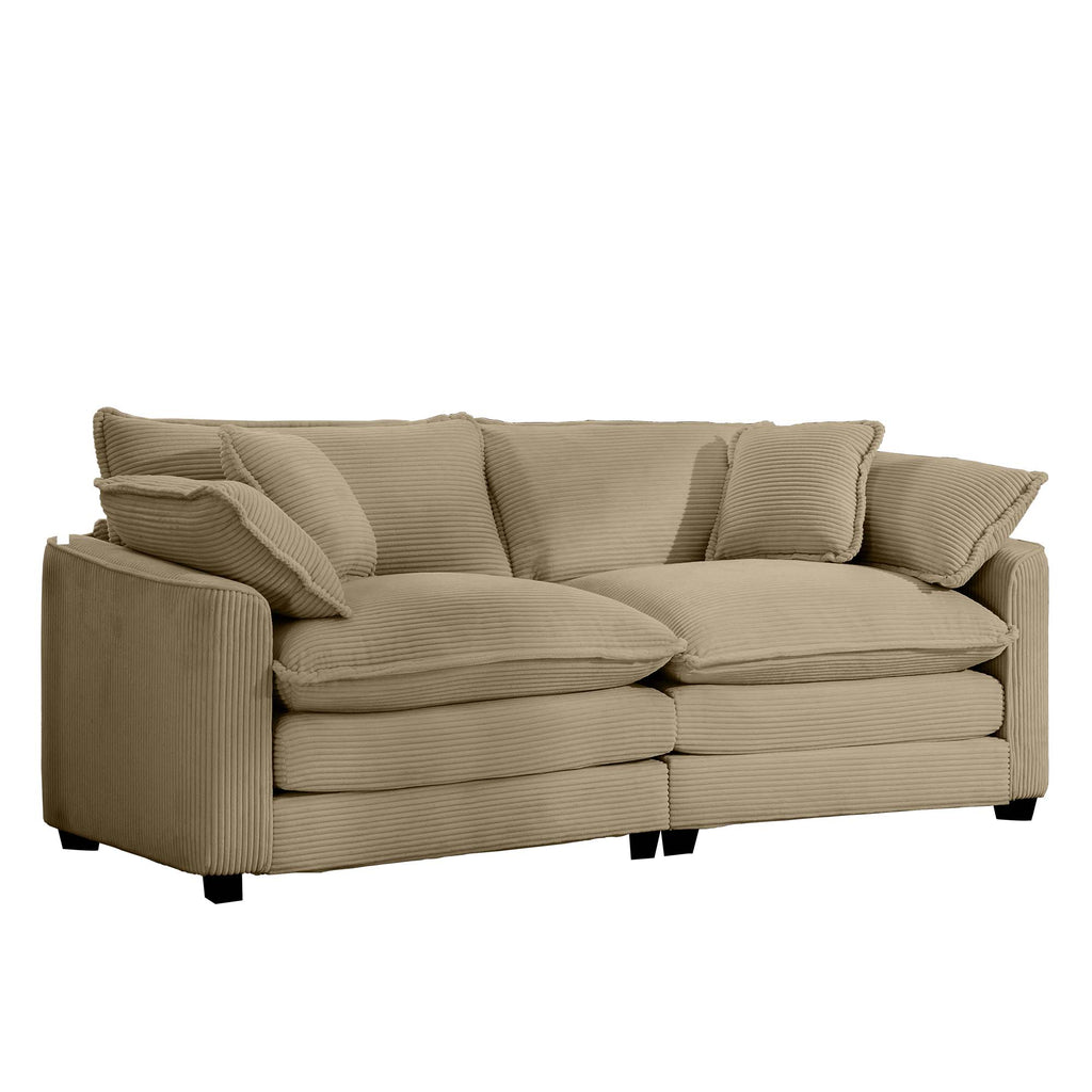 Modern Fabric Living Room Sofa with 4 Pillows