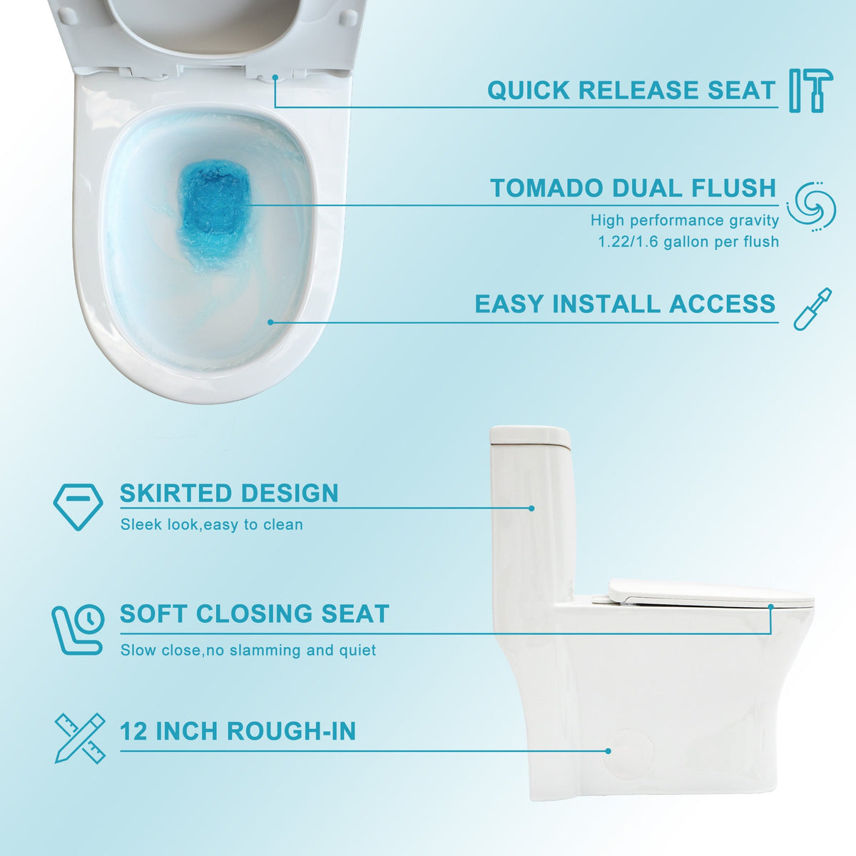 Ceramic One Piece Toilet for Bathroom