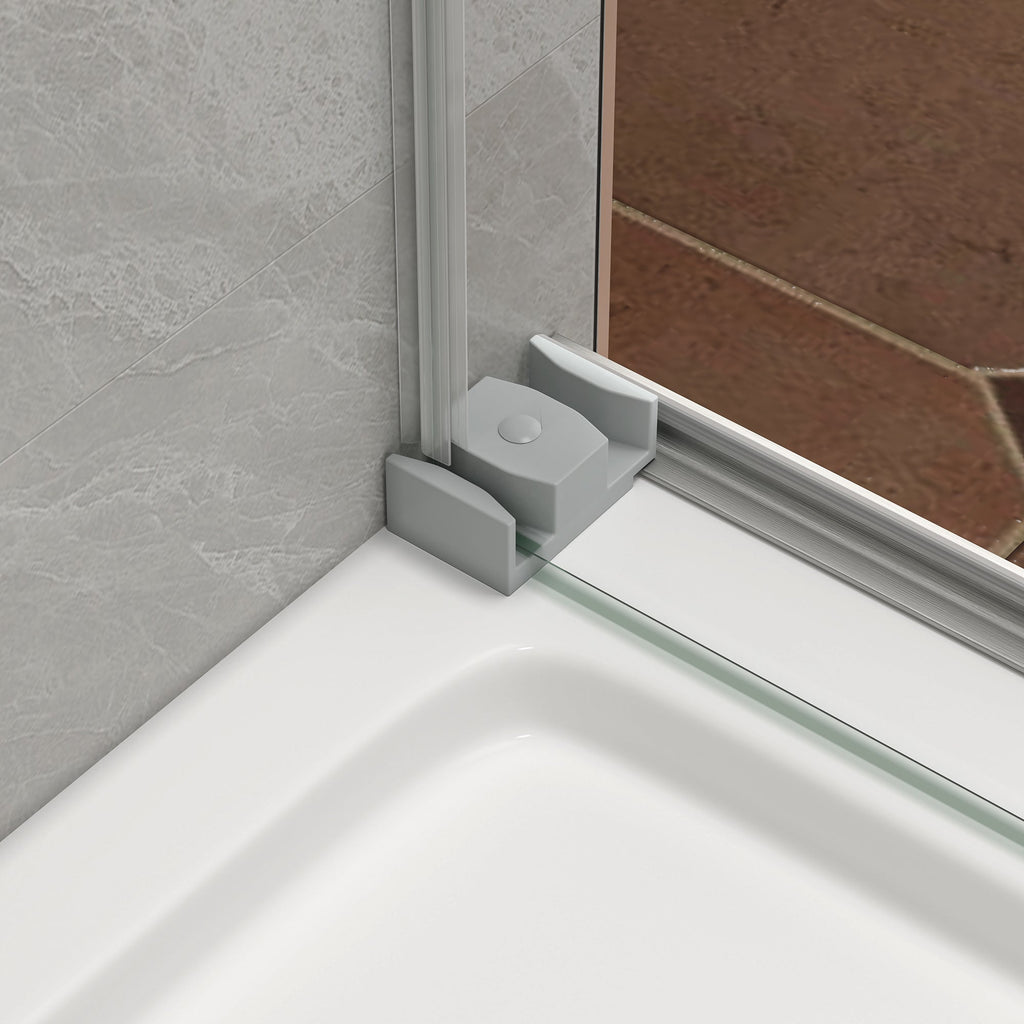 55"-60" W x 76" H Brushed Shower Door