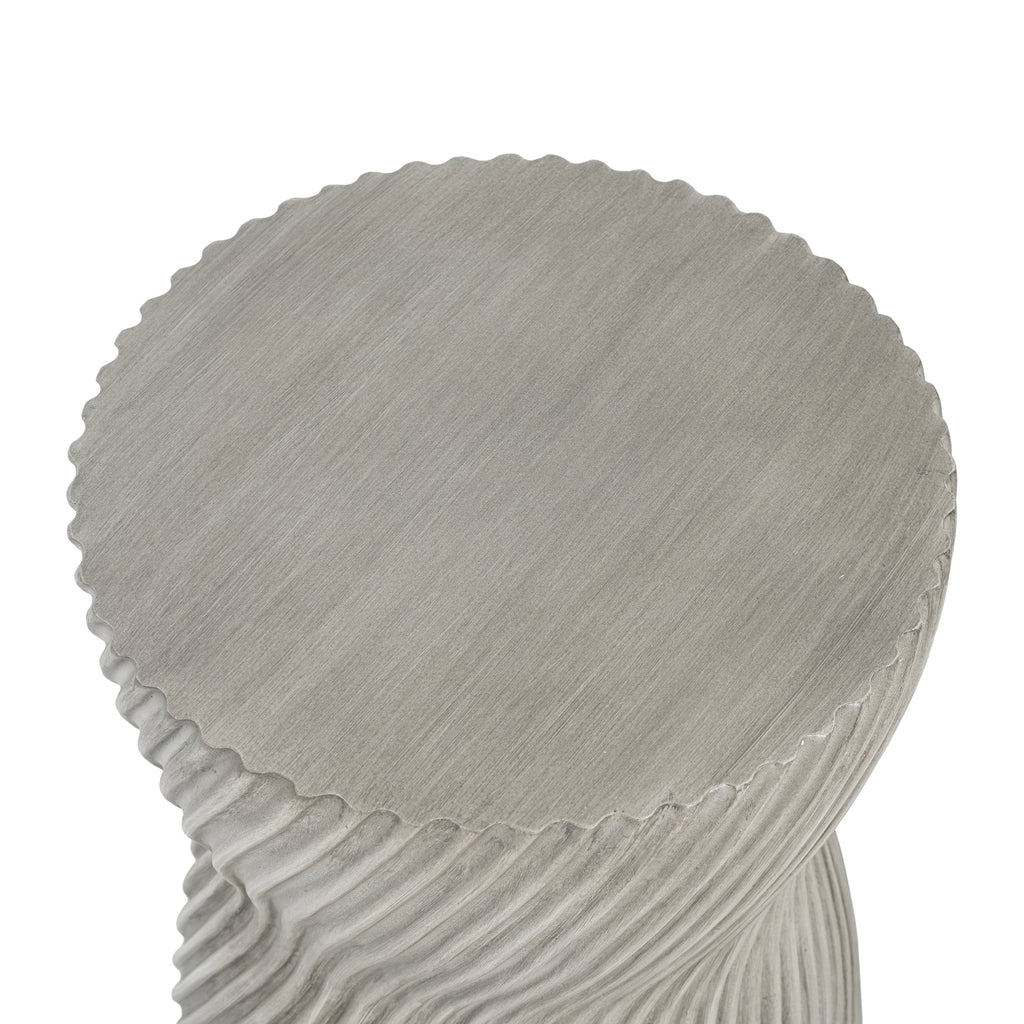 Outdoor MGO Concrete Hourglass Side Table with Spiral Pattern