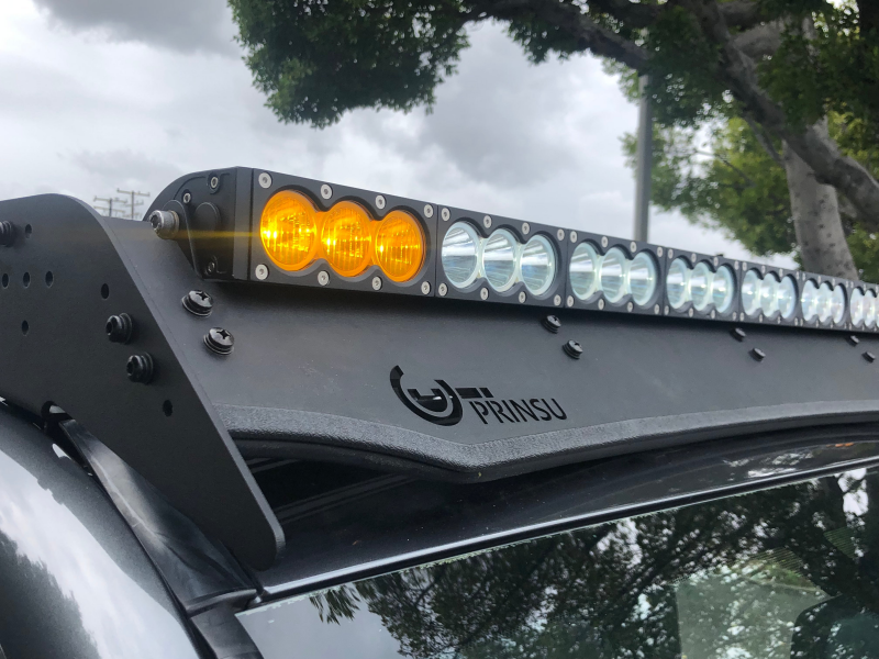Cali Raised LED Cali Raised Dual Function Amber/White Led Light Bar Prinsu Mounting Bracket Kit - Wire Harness/SQ CR4124