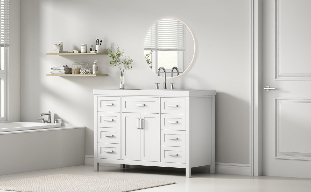 48" Bathroom Vanity with Sink, 2 Doors and 8 Drawers