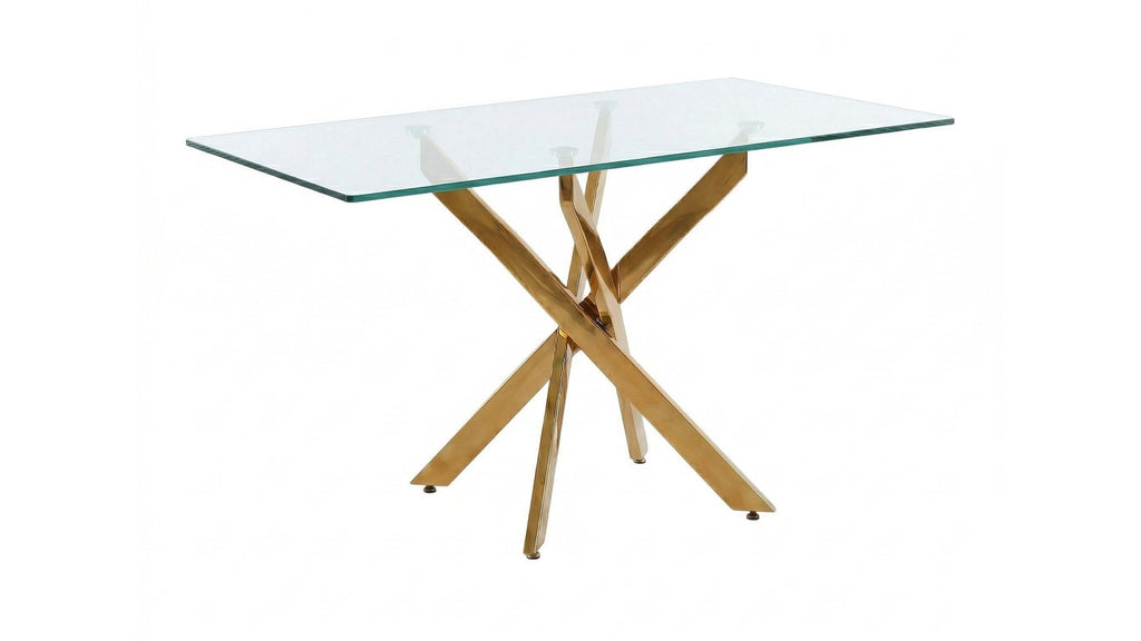 47.24" Rectangular Glass Dining Table