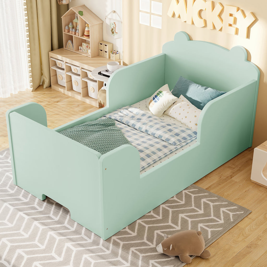 Toddler Floor Bed Frame, Bear Shape for Boys and Girls