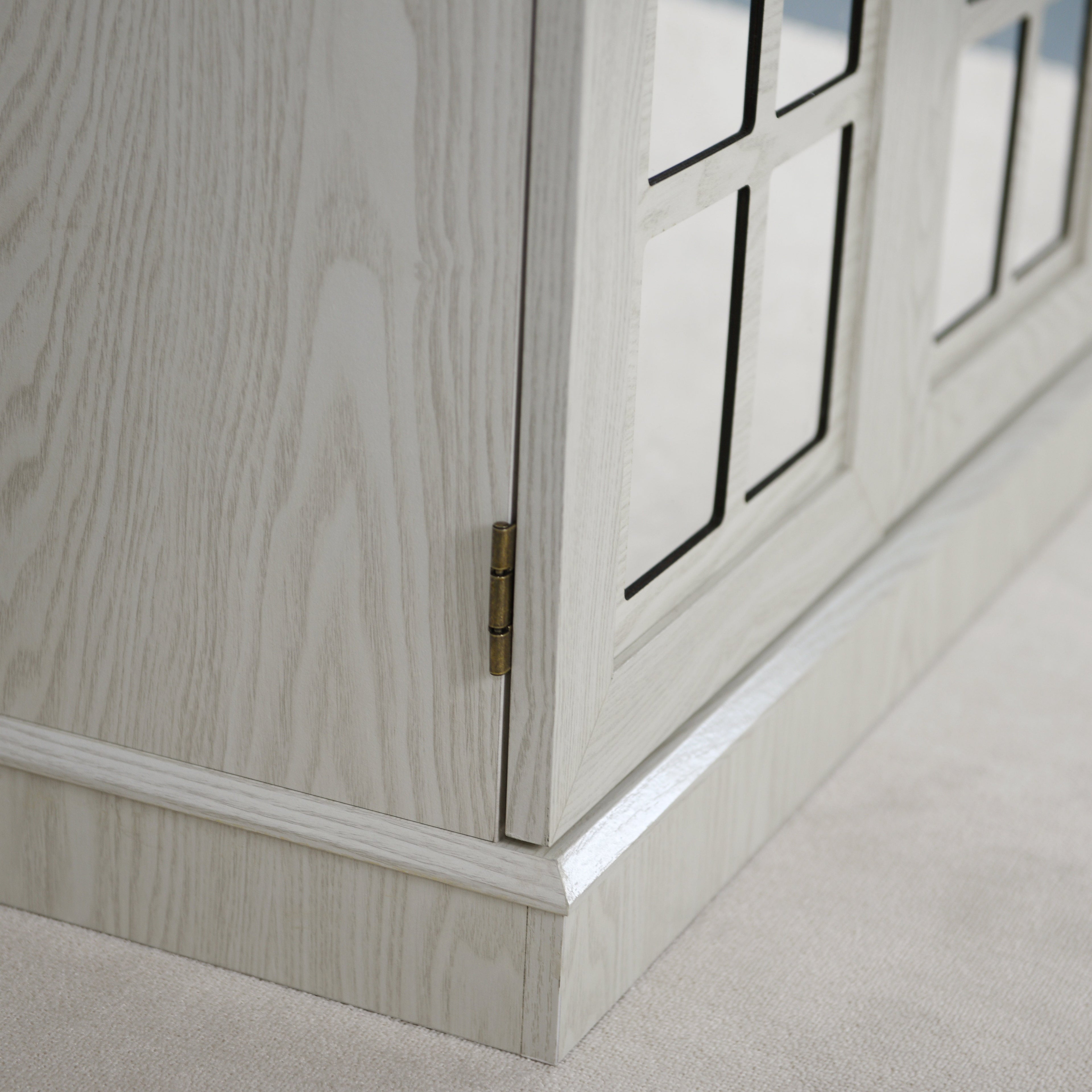 Storage Sideboard Cabinet with Decorative Acrylic Mirrored Doors