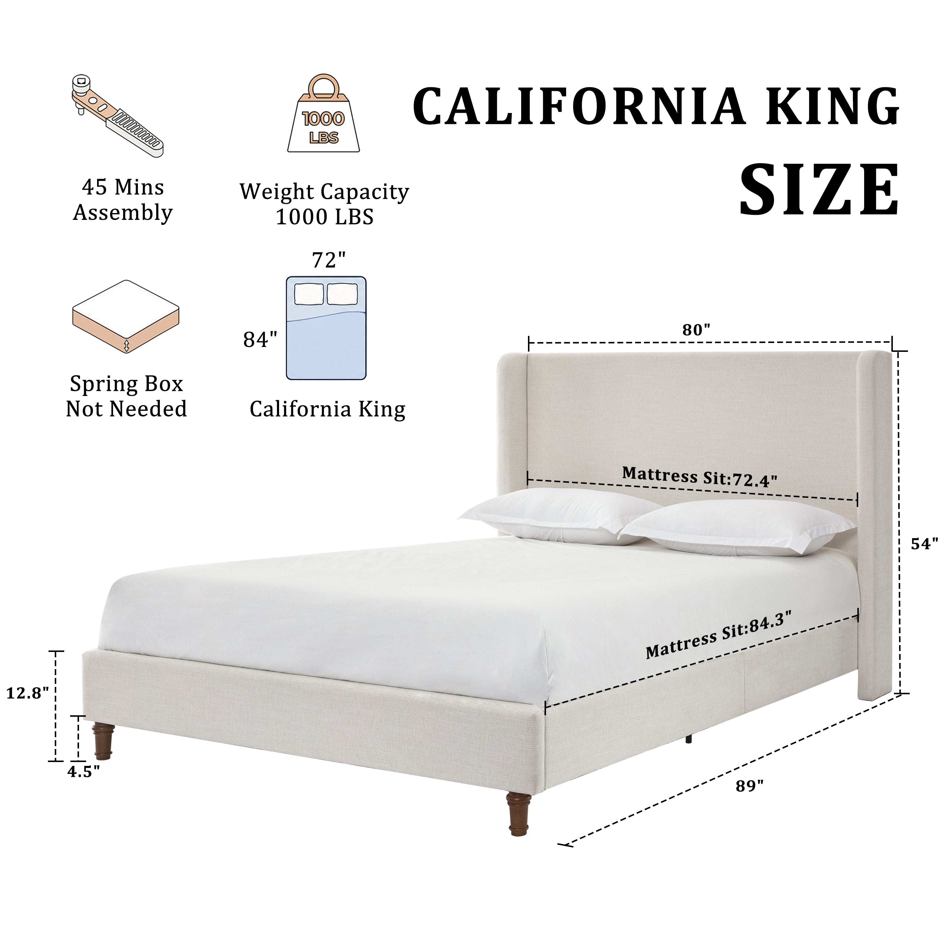 Harper Tall Headboard Upholstered Bed