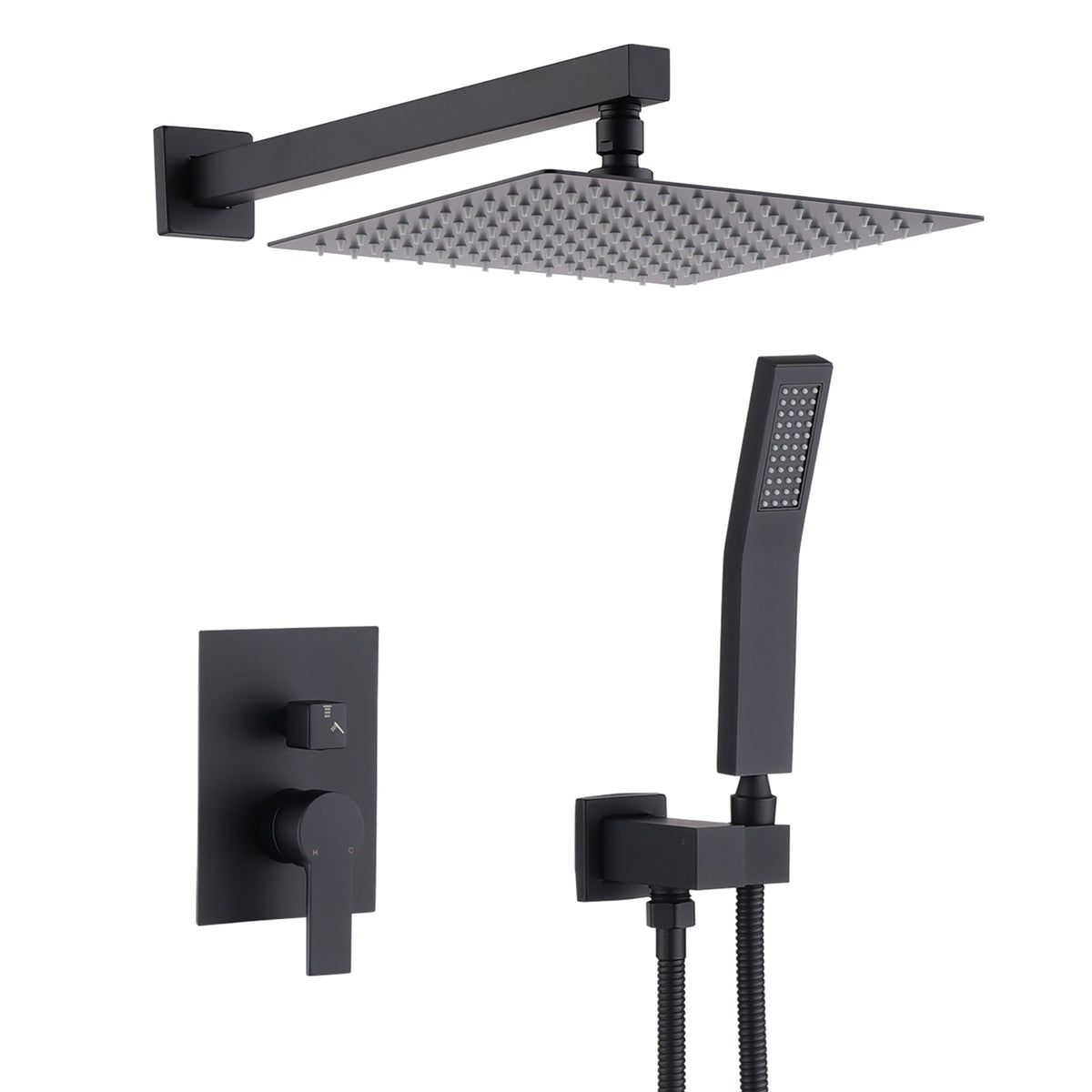 12 Inch Ceiling Mount Brushed Nickel Shower System