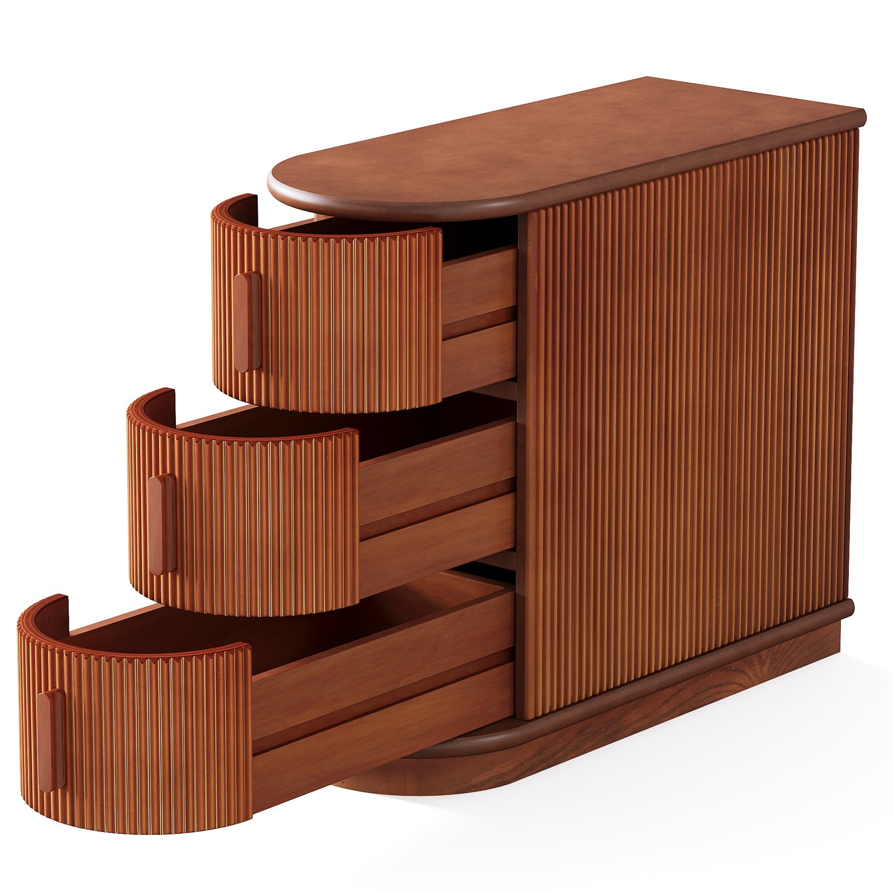 10.8" Solid Wood 3-Drawer Narrow End Table