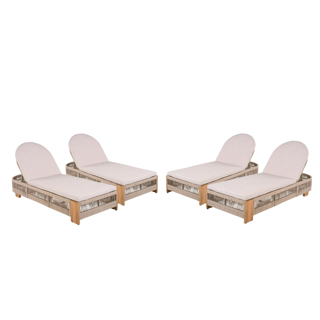 Outdoor Chaise Lounge Chair, Acacia Wood Pool Chair
