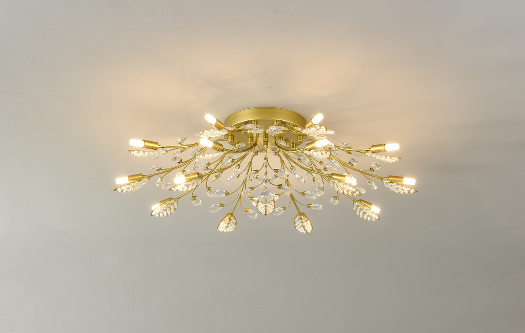 15-Light Chandelier Crystal Ceiling Lamp