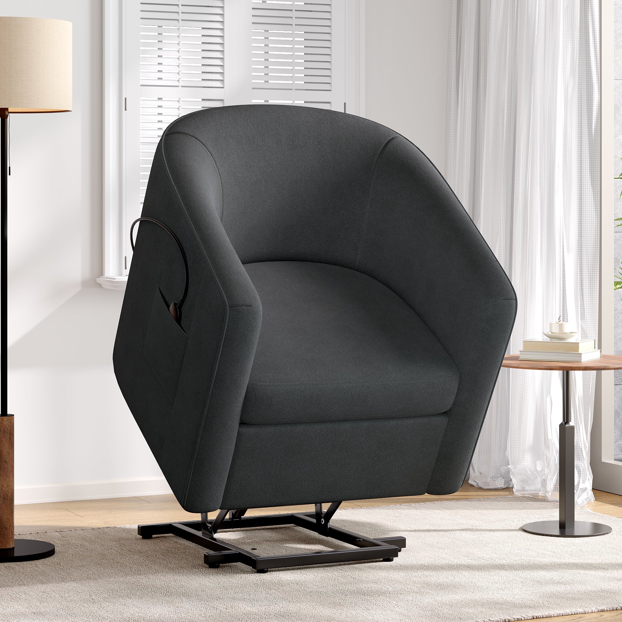 Power Lift Recliner Barrel Shape Recliner Chair