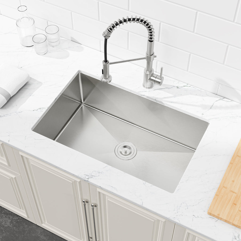 Stainless Steel Kitchen Sink, 30"x19" Drop In Single Bowl