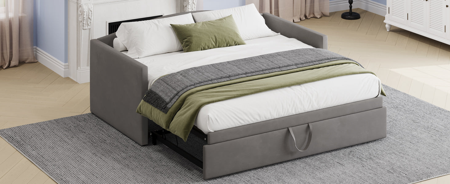 Twin Size Daybed with Extended Pop Up Trundle