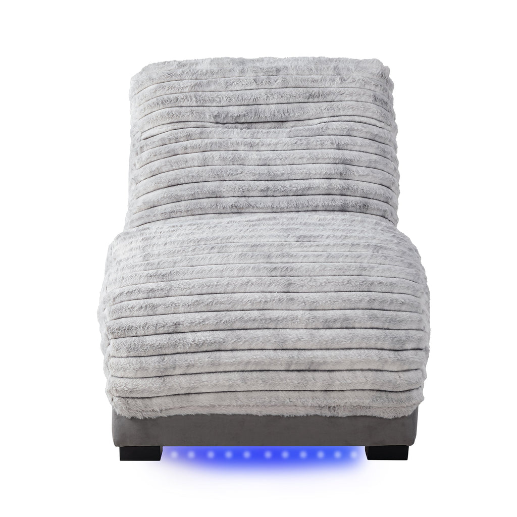 Denise Nickel Accent Chaise With USB