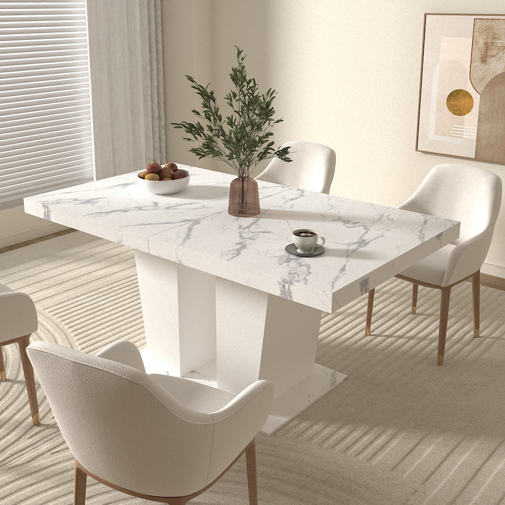 Extendable Dining Room Table for 6-10, Modern All