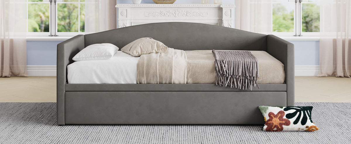 Twin Size Daybed with Extended Pop Up Trundle