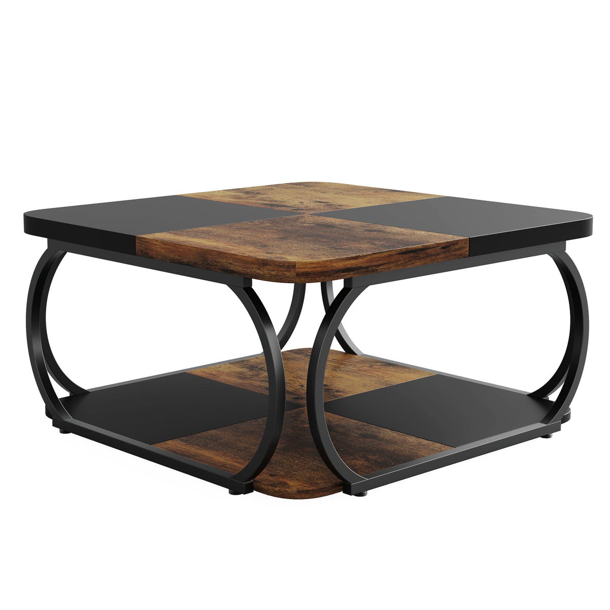 39” Square Coffee Table with Storage Shelf