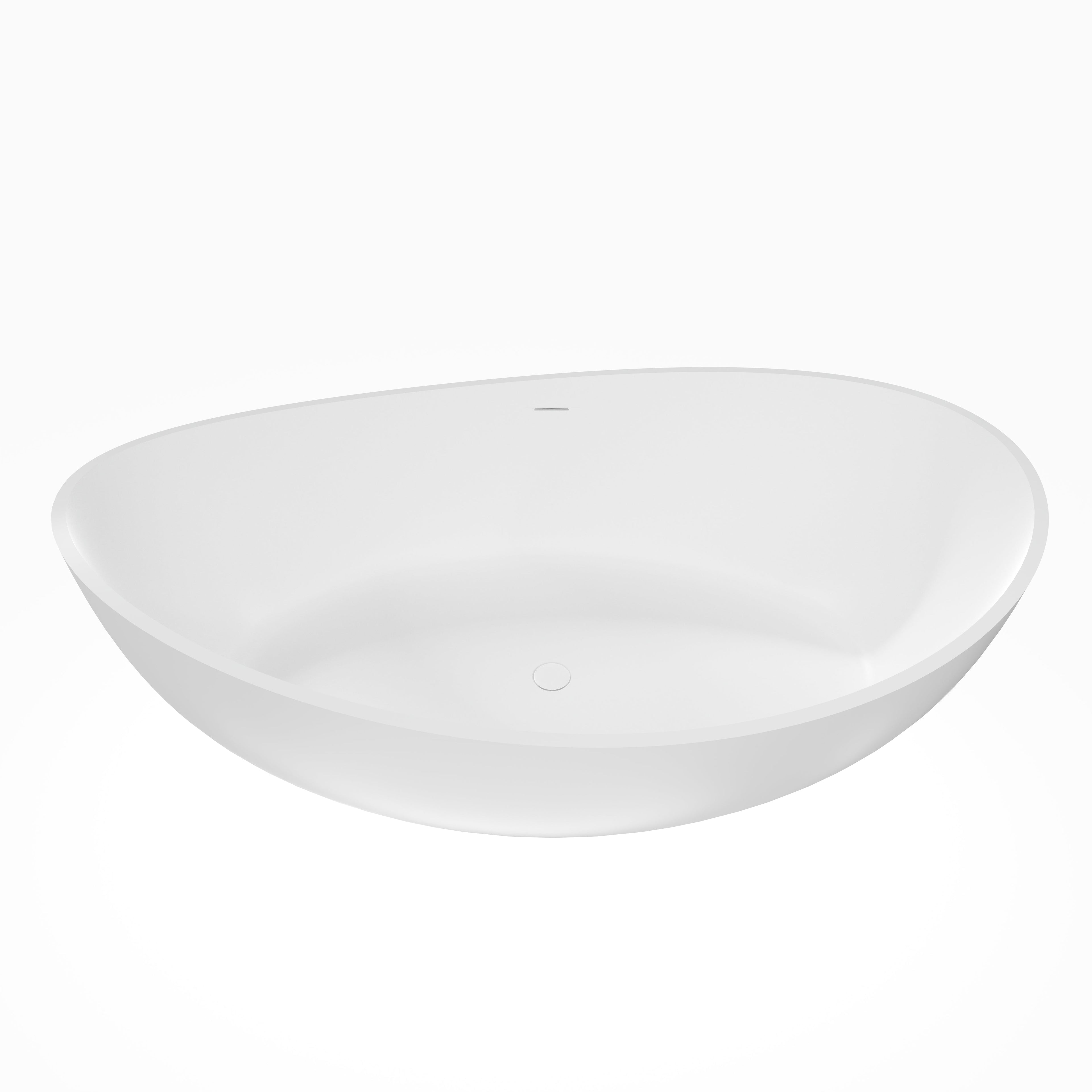 70 Inch Freestanding Solid Surface Soaking Bathtub