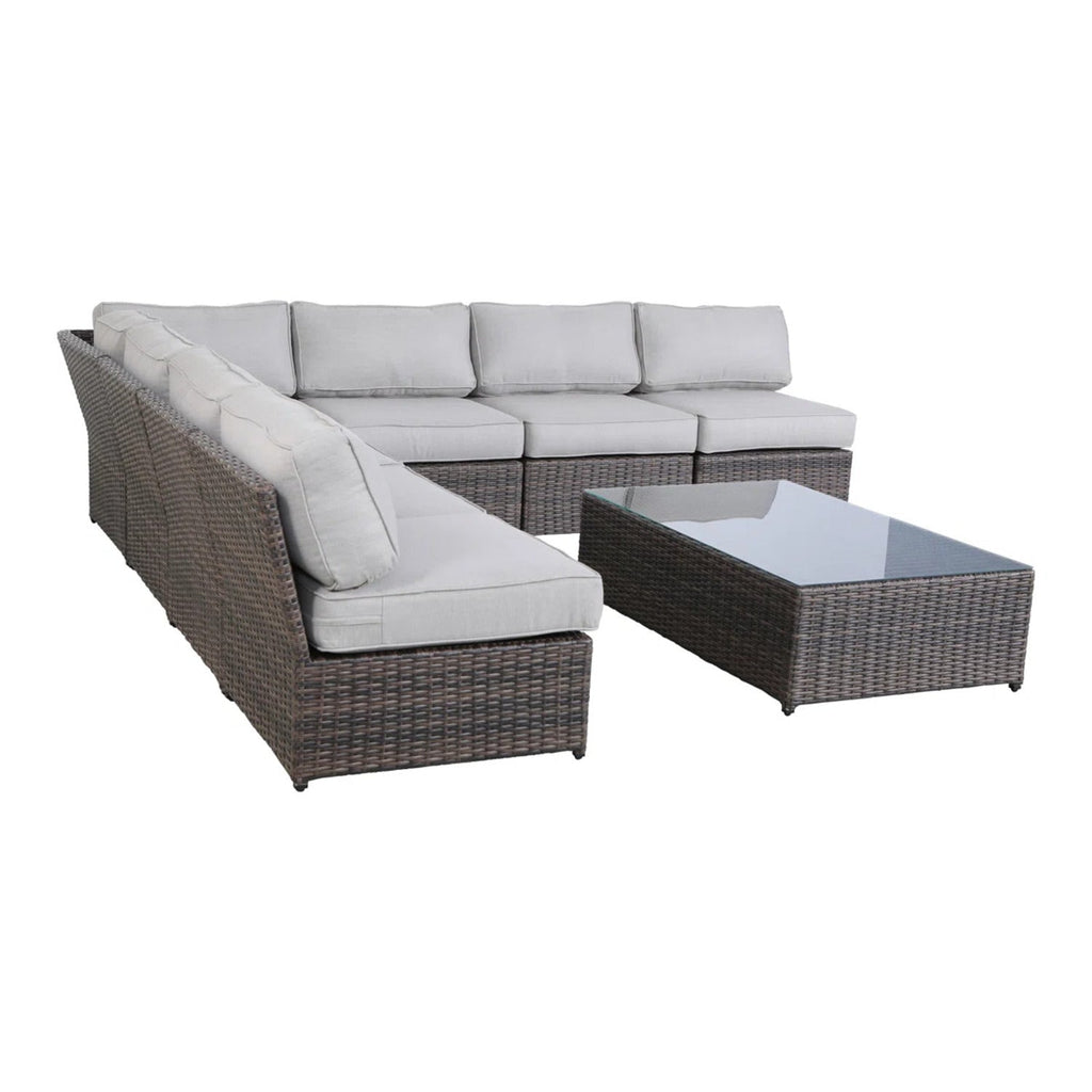 Fully Assembled 6-Person Extra-Wide Wicker Outdoor Seating Set with Cushions
