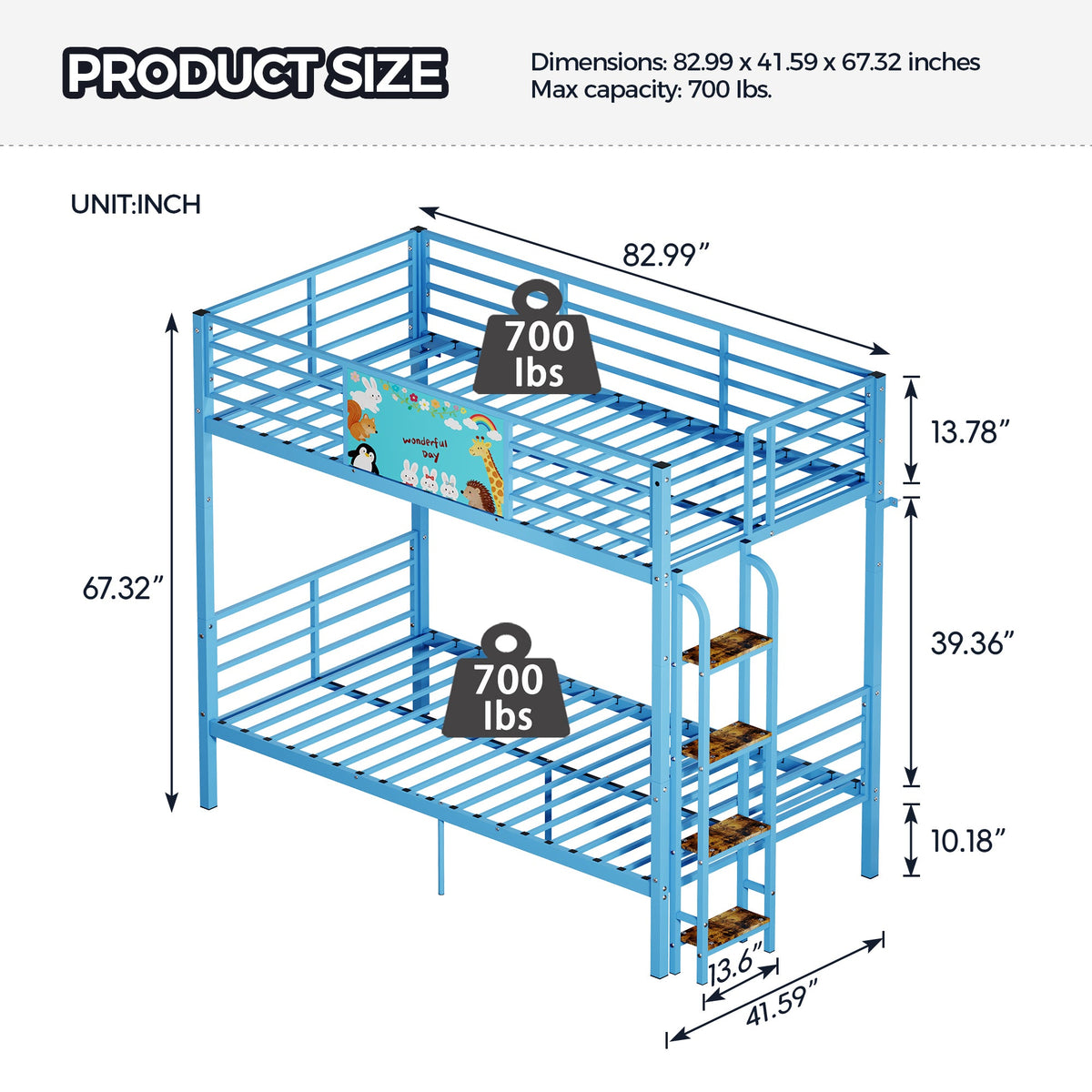 Twin Over Twin Metal Bunk Bed