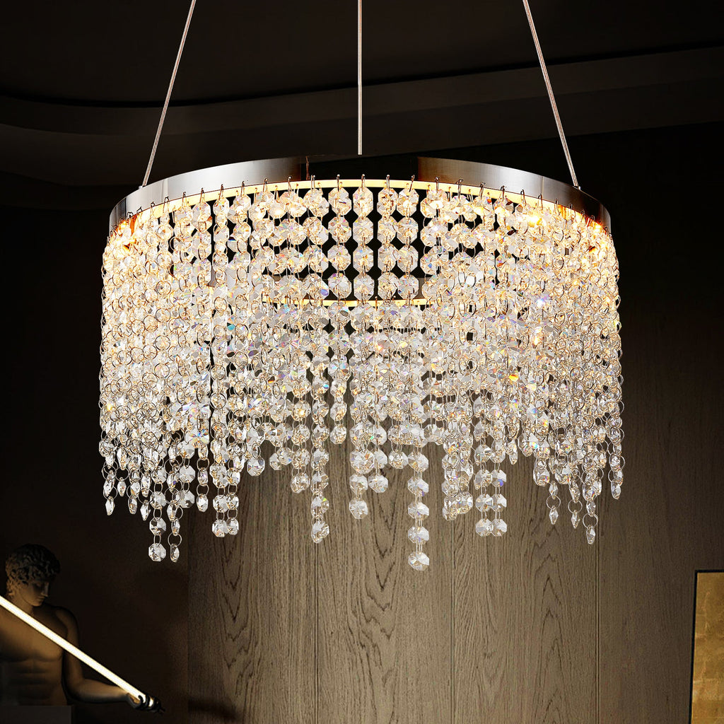 16-Inch Luxury Crystal LED Chandelier