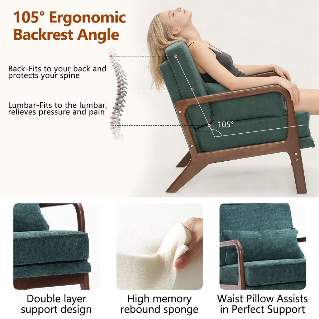 Mid-Century Modern Lounge Chair Single