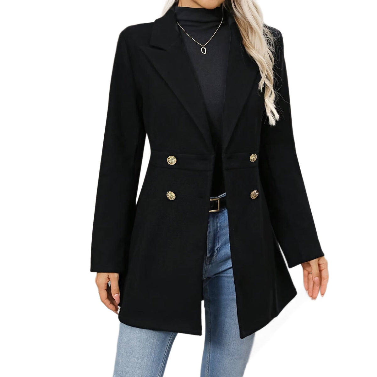 Double-breasted Slim-fit Blazer For Women