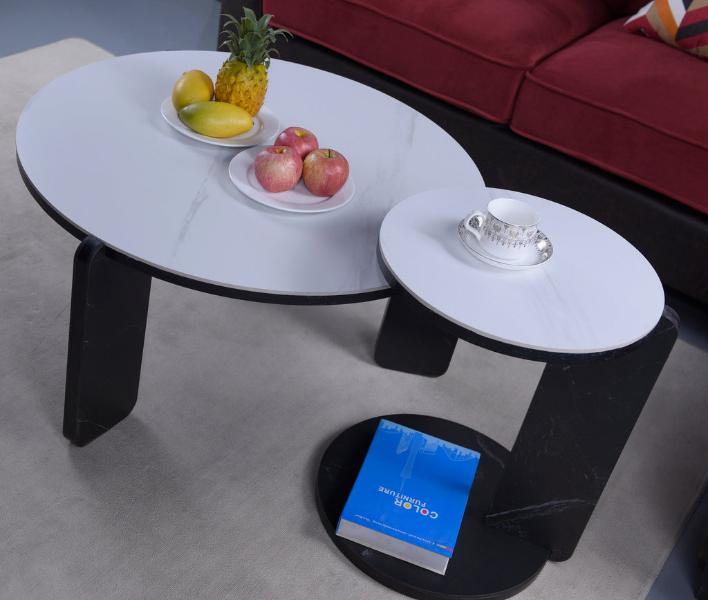 Set of 2 Round Nesting Coffee Tables