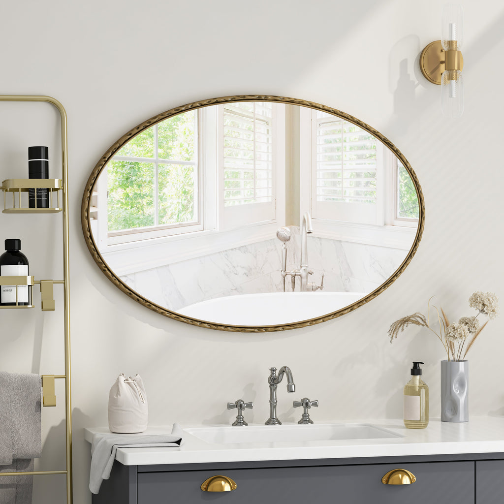 Iron Art Oval Retro Mirror