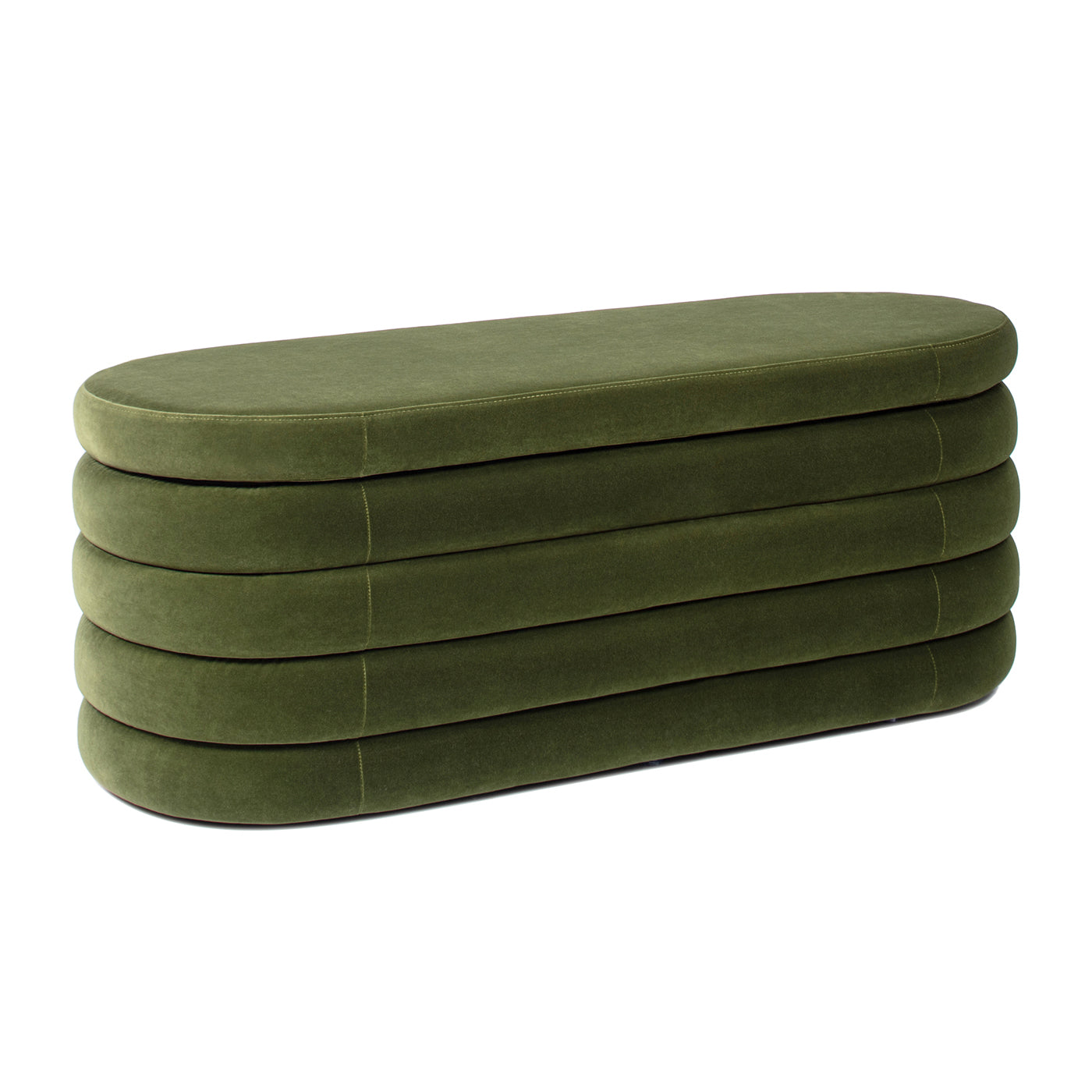 Fuji 49" Upholstered Oval Storage Bench