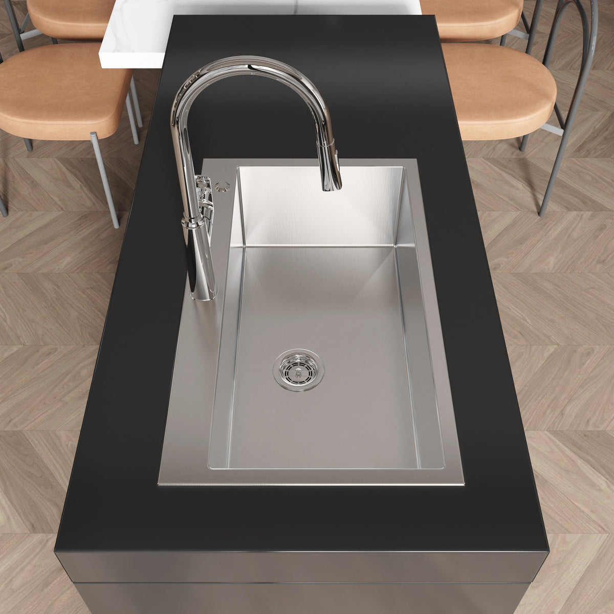 Stainless Steel Kitchen Sink - 32"x19" Single Bowl
