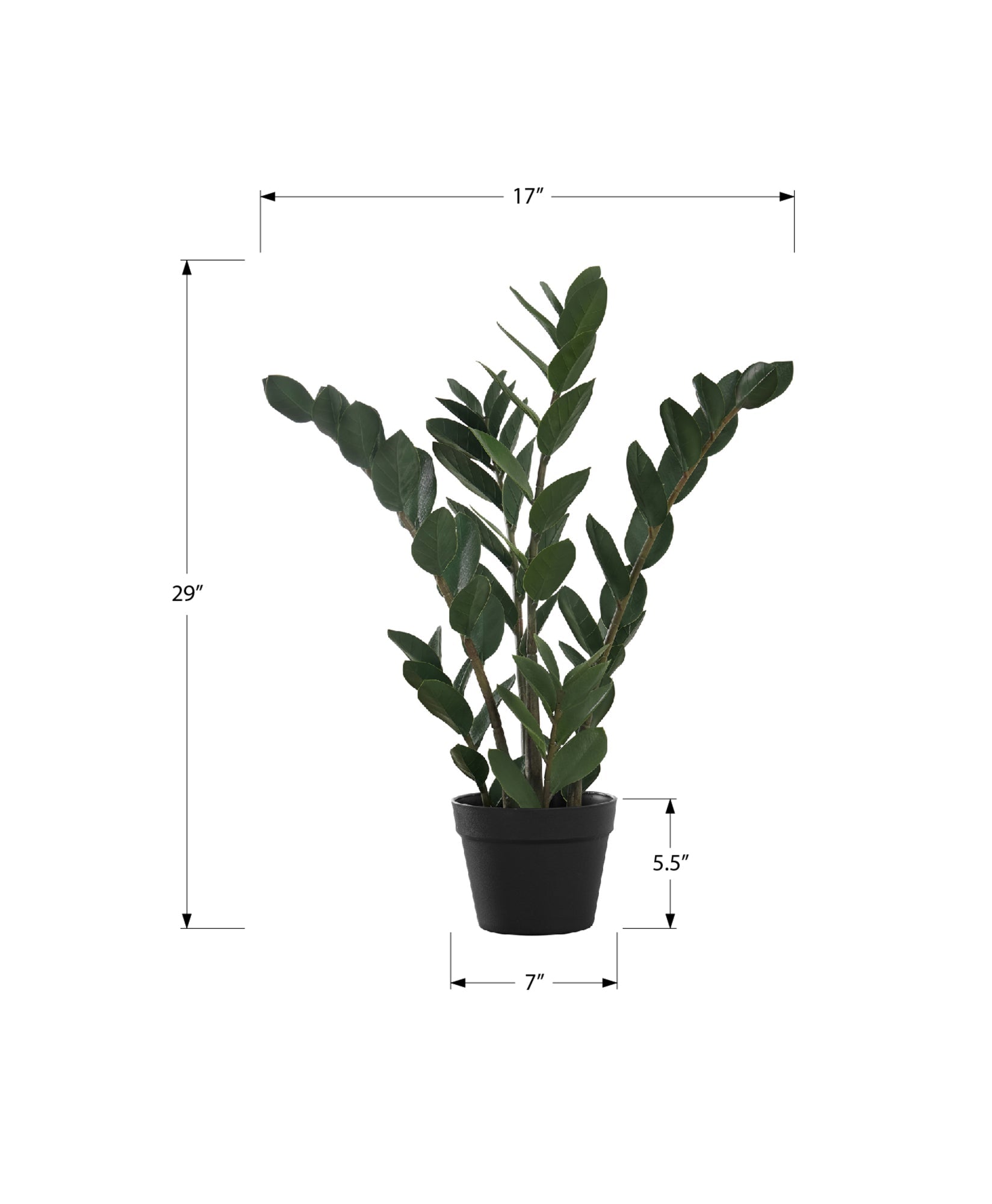 Artificial Zz Tree - 29" Tall Indoor Faux Plant