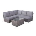 Fully Assembled 4-Person Patio Seating Set with Cushions