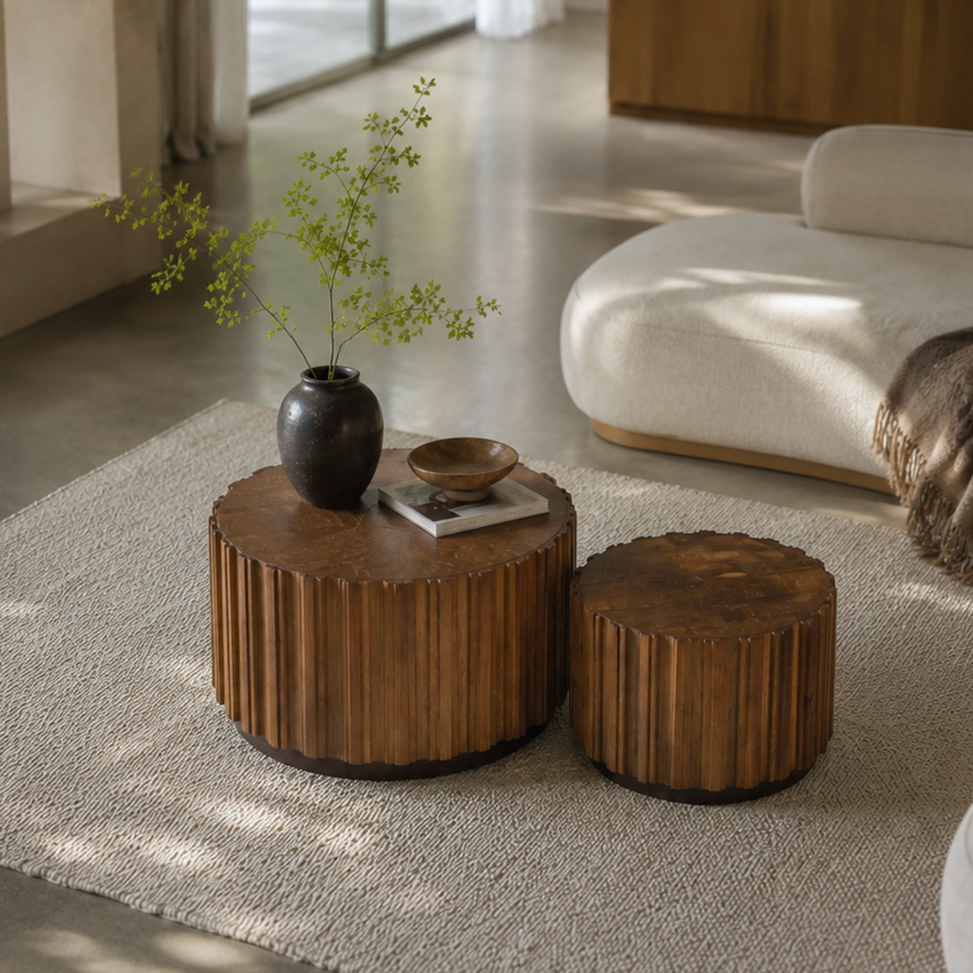 19.7"+27.5" Round Nesting Coffee Table Set of 2