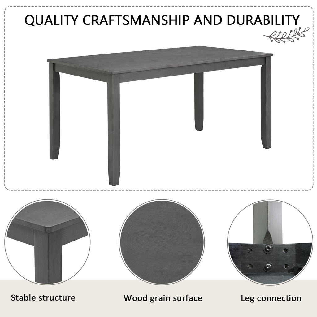 6-Piece Dining Table Set with Bench and Chairs