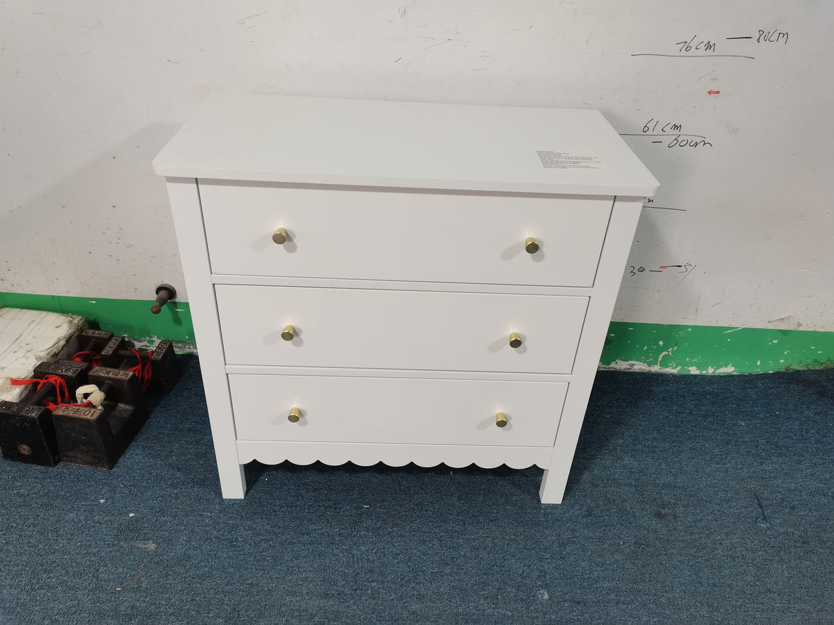 White 3 Drawer Dresser for Bedroom