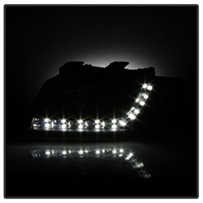 Spyder Audi A6 02-04 Projector Headlights Halogen Model Only - DRL Black PRO-YD-ADA601-DRL-BK 5008657