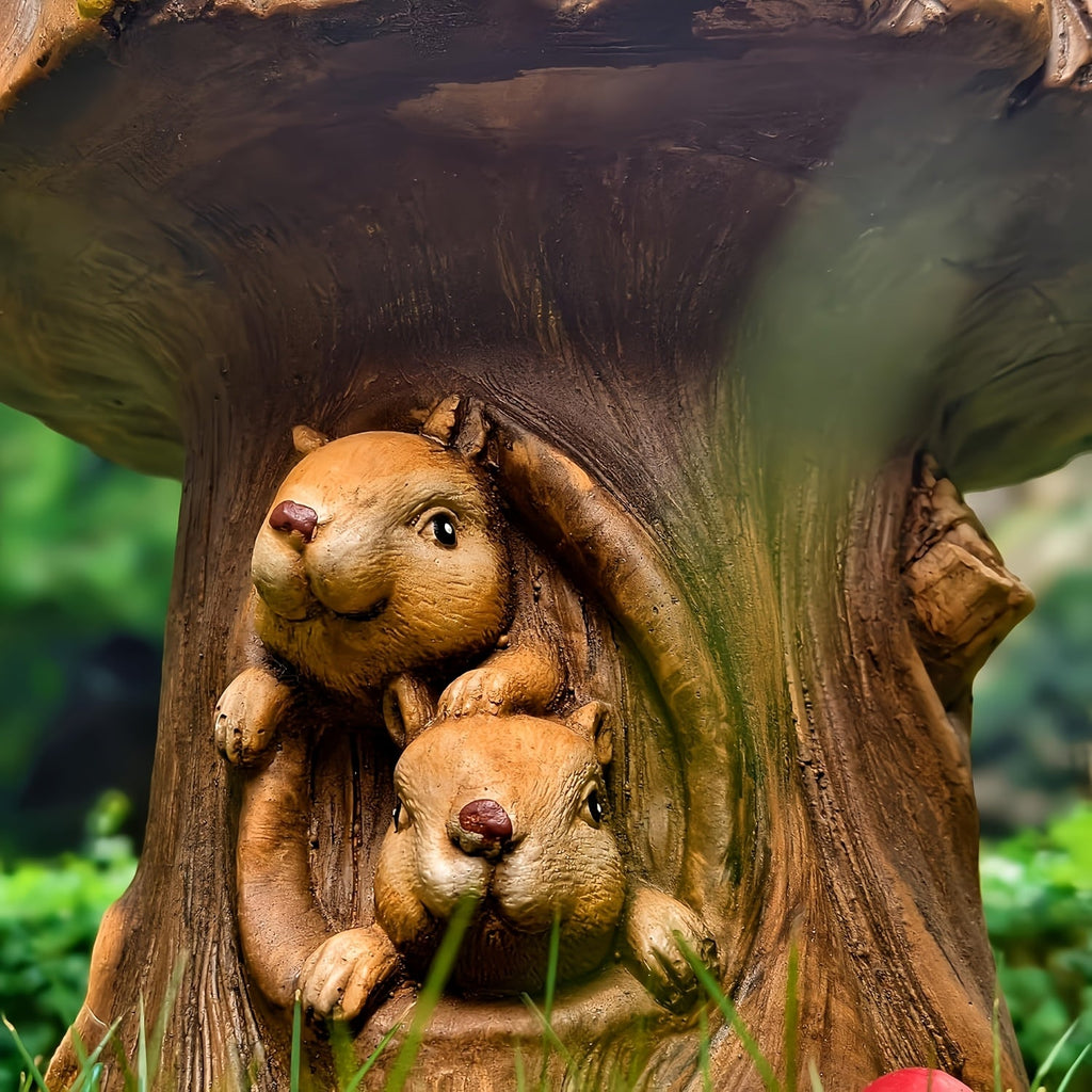12.6" Resin Squirrel Garden Chair