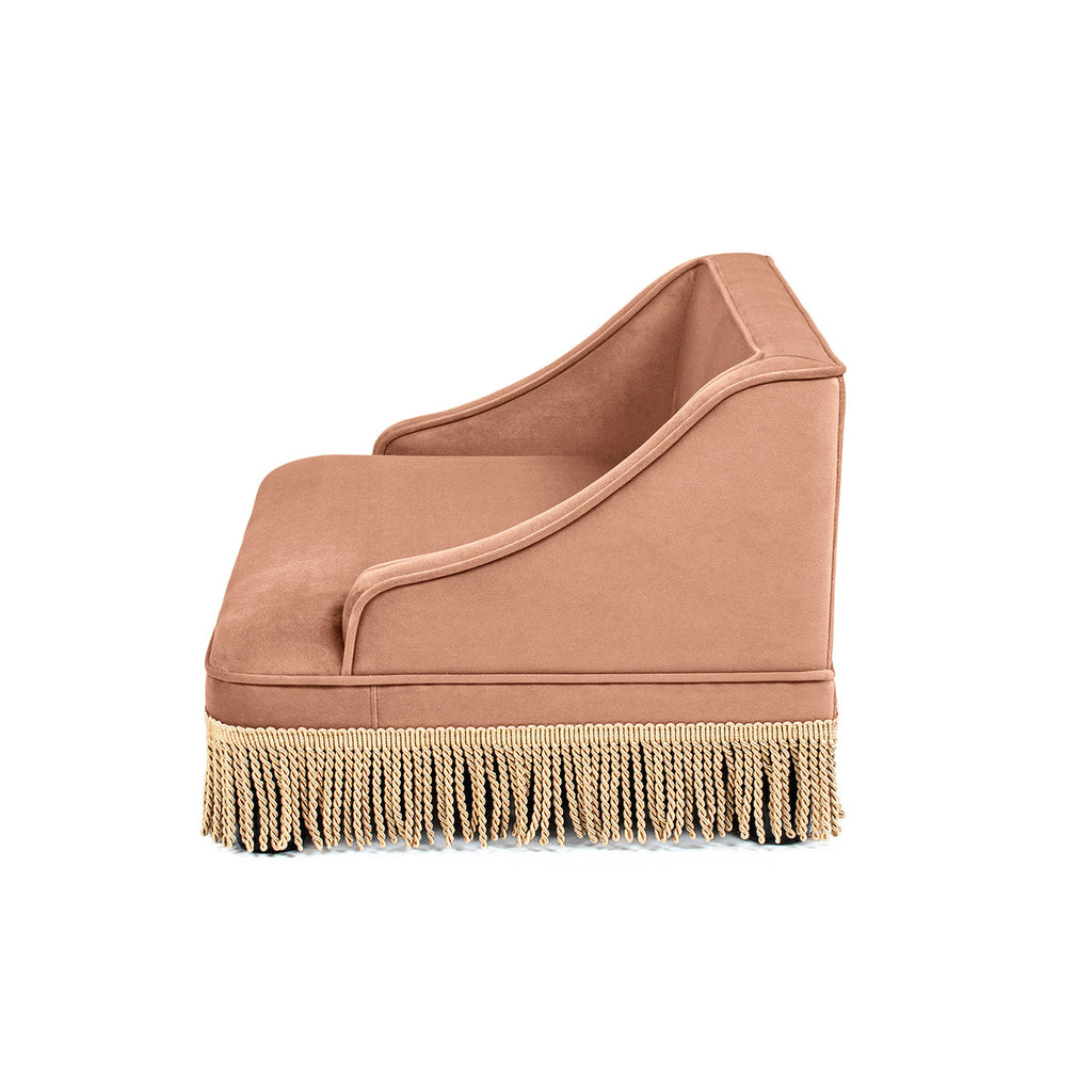 Duchess 33" Medium Princess Pet Bed Sofa with Fringe Skirt, Peach