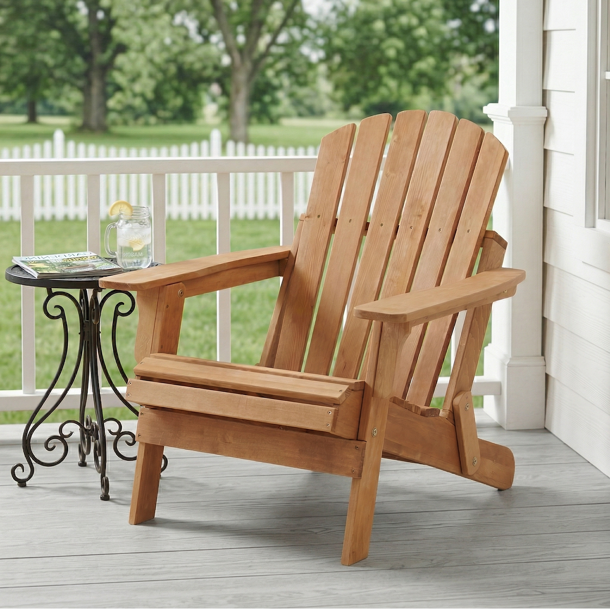 Oversize Wooden Outdoor Folding Adirondack Chair