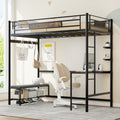 Twin Size Loft Bed Frame with Storage