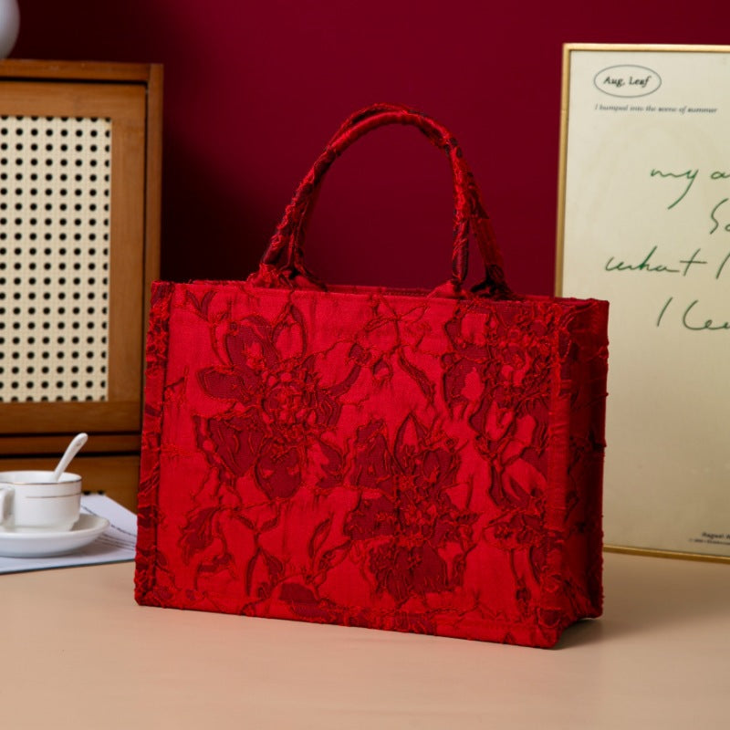 Relief-printed Souvenir Canvas Gift Bag